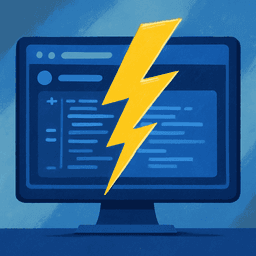 Lightning bolt over code diff